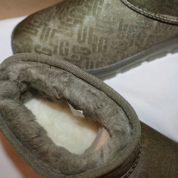 NIB UGG ULTRA MINI LOGO GREEN WOMEN'S ANKLE BOOTIE BOOTS‎ - Picture 6 of 8